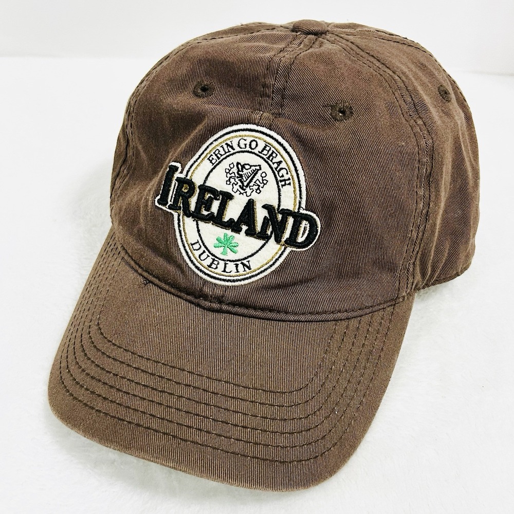 Ireland Erin Go Bragh Dublin Patch Hat Cap Adjustable Strapback Brown Outdoors